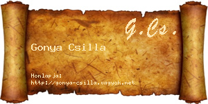 Gonya Csilla névjegykártya